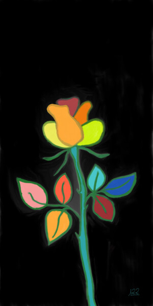 Artes digitais intitulada "La flor" por Miguel Sanguesa, Obras de arte originais, Pintura digital