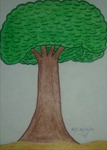 제목이 "Dessin d'un arbre"인 그림 Dave Dawood로, 원작, 연필