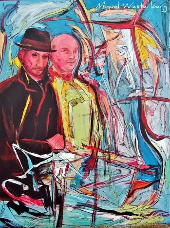 Painting titled "Kurt Oksnes and Mig…" by Miguel Westerberg, Original Artwork, Oil
