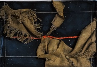 Проект "Рождение Вселенной" - "ПЕРВИЧНАЯ МАТЕРИЯ" Textile Art titled "Проект "Рождение Вс…" by V.Mihan, Original Art, Fabric Mounted on Wood Panel
