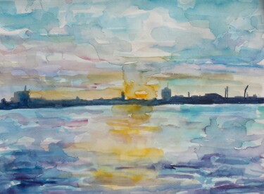 Peinture intitulée "Sunrise" par Mihaela Anton, Œuvre d'art originale, Aquarelle