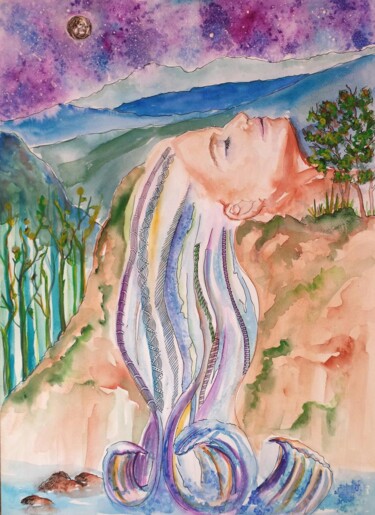 Peinture intitulée "Rest" par Mihaela Anton, Œuvre d'art originale, Aquarelle