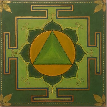 Peinture intitulée "Yantra Tara" par Mihaela Grigore, Œuvre d'art originale, Acrylique