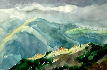 Painting titled "After the rain II" by Mikhaela Ivanova, Original Artwork, Watercolor