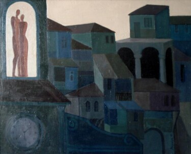 Peinture intitulée "The toun" par Mikhaela Ivanova, Œuvre d'art originale, Huile Monté sur Châssis en bois