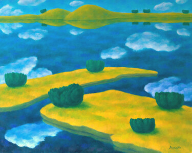 Peinture intitulée "Shores II" par Mikhaela Ivanova, Œuvre d'art originale, Huile Monté sur Châssis en bois