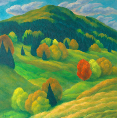 "Rhodopes autumn I" başlıklı Tablo Михаела Иванова tarafından, Orijinal sanat, Petrol Ahşap Sedye çerçevesi üzerine monte ed…
