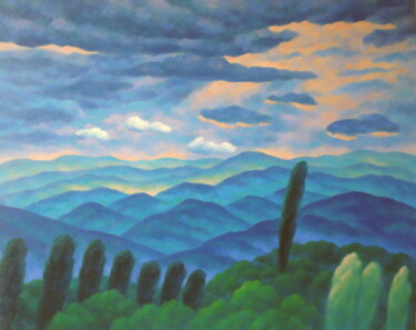 Peinture intitulée "At Sunset II" par Mikhaela Ivanova, Œuvre d'art originale, Huile Monté sur Châssis en bois