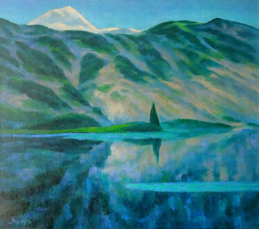 Painting titled "Reflections III" by Mikhaela Ivanova, Original Artwork, Oil Mounted on Wood Stretcher frame