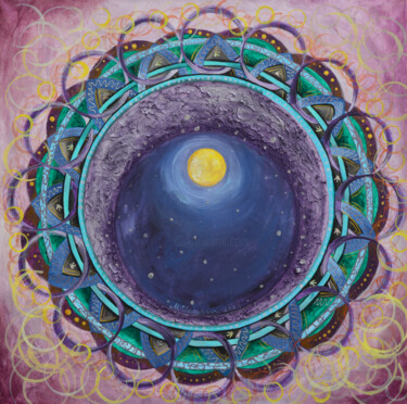 Painting titled "Mandala 5" by Mihaela Ionescu, Original Artwork, Acrylic
