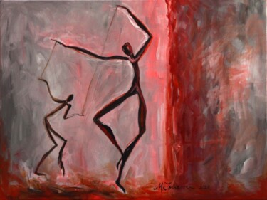 Painting titled "The Game" by Mihaela Ionescu, Original Artwork, Acrylic
