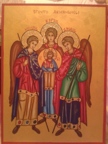 Peinture intitulée "St. Michael, Gabrie…" par Mihaela Art, Œuvre d'art originale, Huile