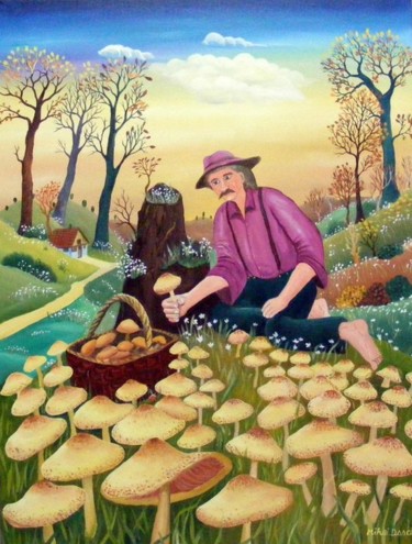 Pittura intitolato "mushrooms.jpg" da Mihai Dascalu, Opera d'arte originale