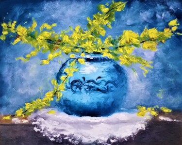 Peinture intitulée "Spring flowers" par Mihai Denis, Œuvre d'art originale, Huile