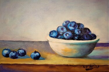 Painting titled "Blue Fruits" by Mihai Denis, Original Artwork, Oil
