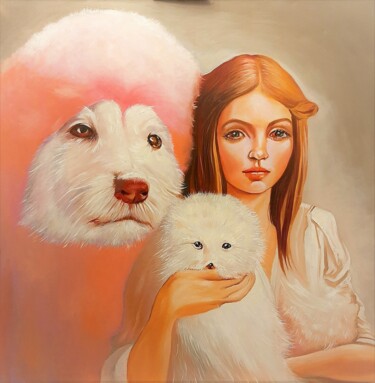 Pintura intitulada "Best Friends" por Mihai Denis, Obras de arte originais, Óleo