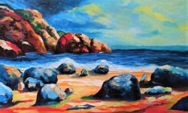 Pintura intitulada "Rocks" por Mihai Denis, Obras de arte originais, Acrílico