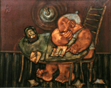 Painting titled "письмо" by Mikhail Baglaridis, Original Artwork, Oil