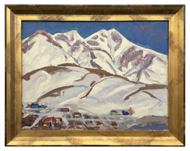 Pintura intitulada ""Kamchatka Hills" o…" por Mikhail Kokin, Obras de arte originais, Óleo Montado em Armação em madeira
