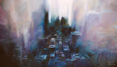 Peinture intitulée "The ghost city" par Mihaïl Zablodski, Œuvre d'art originale, Huile