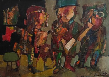Pittura intitolato "Circus" da Mihran Manukyan, Opera d'arte originale, Olio