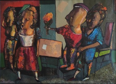 Painting titled "Suggestion" by Mihran Manukyan, Original Artwork, Oil