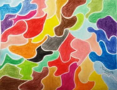 Drawing titled "Multicolore" by Mihucette, Original Artwork, Pencil