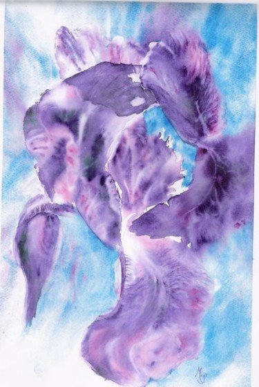 Peinture intitulée "eaux'iris" par Mijo Chambon, Œuvre d'art originale