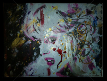 Painting titled "troubled-bb.jpg" by Mik'A, Original Artwork, Acrylic