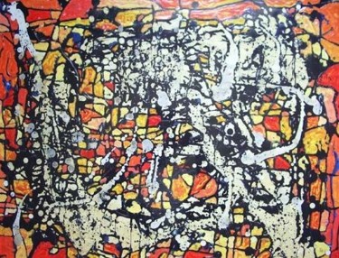 Peinture intitulée "Mosaique" par Mik-Art, Œuvre d'art originale, Huile