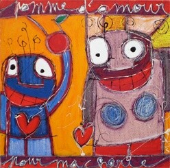 Peinture intitulée "Pour ma chérie" par Mika, Œuvre d'art originale