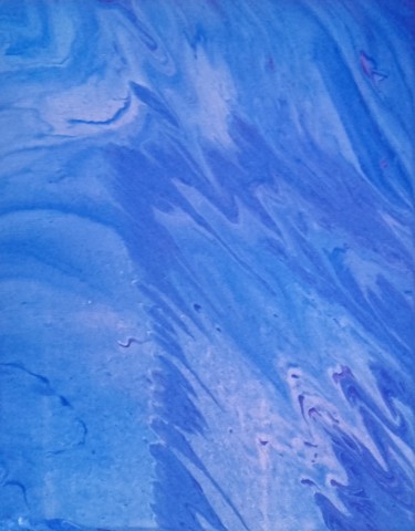 Peinture intitulée "Blue and White" par Mv28, Œuvre d'art originale, Acrylique