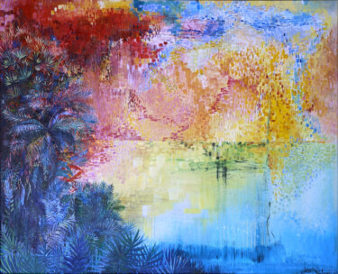 제목이 ""Bardjour" ("L'Aube…"인 미술작품 Mikaëlle로, 원작, 아크릴 나무 들것 프레임에 장착됨