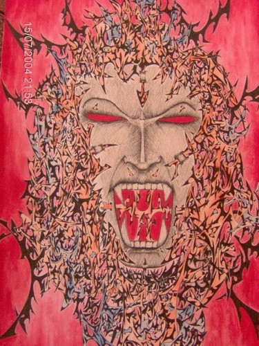 Peinture intitulée "vampire" par Draig Anchan, Œuvre d'art originale, Huile