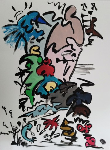 Картина под названием "AILLEURS.jpg" - Mikamika, Подлинное произведение искусства, Масло