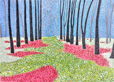 Tree Line Depth Painting titled "Tree Line Depth" by Mike Berend, Original Art, Acrylic