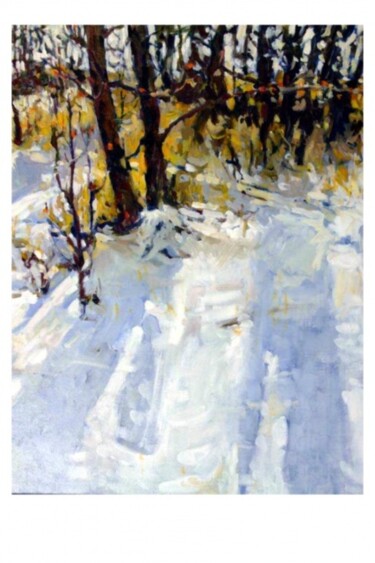 Painting titled "Early Snow" by Mike Dendy, Original Artwork, Oil