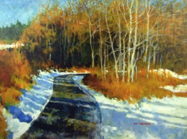 Painting titled "Red Willow Pathway" by Mike Dendy, Original Artwork, Oil