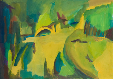 Painting titled "highway" by Michael Filimonenok, Original Artwork, Oil