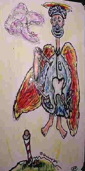 Painting titled "VI-114 ANGEL OF DEN…" by Mike Granatt, Original Artwork, Other