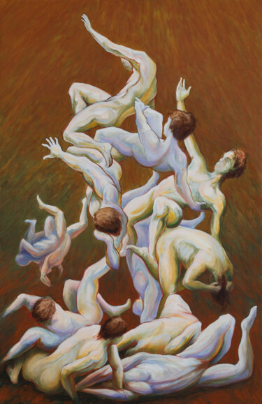 Pittura intitolato "Niedergang" da Mike Kliemand, Opera d'arte originale, Tempera