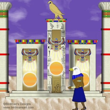 Peinture intitulée "Temple of Horus" par Mike Sexton, Œuvre d'art originale, Autre