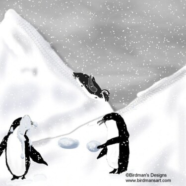 Peinture intitulée "Snowball Fight" par Mike Sexton, Œuvre d'art originale, Huile