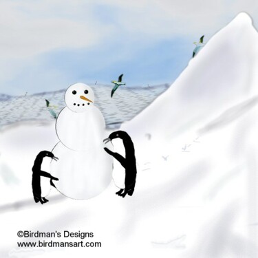 「Project Penguin」というタイトルの絵画 Mike Sextonによって, オリジナルのアートワーク, オイル