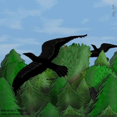 Картина под названием "Crow Forest" - Mike Sexton, Подлинное произведение искусства, Масло