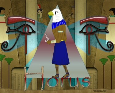 Painting titled "3 Dimensional Horus" by Mike Sexton, Original Artwork, Other