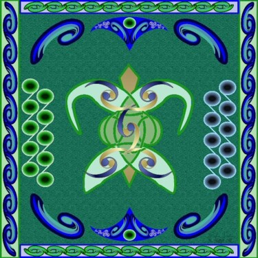 Картина под названием "Celtic Turtle" - Mike Sexton, Подлинное произведение искусства, Масло