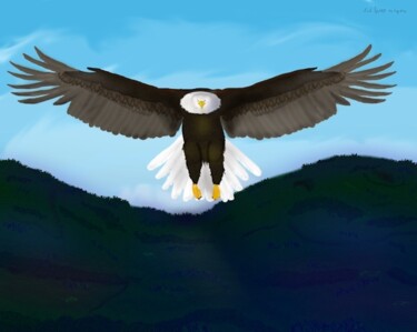 Картина под названием "Spread Your Wings a…" - Mike Sexton, Подлинное произведение искусства, Масло