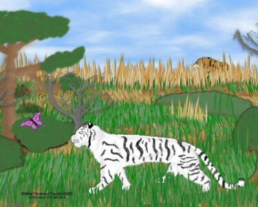 Malerei mit dem Titel "Tiger's Kingdom" von Mike Sexton, Original-Kunstwerk, Öl