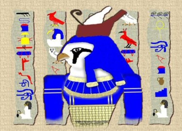 Malerei mit dem Titel "Horus Heiroglyph" von Mike Sexton, Original-Kunstwerk, Andere